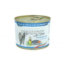 Консерва Healthy All Days монопротеінова, паштет з рибою та креветками, для котів, 200 г