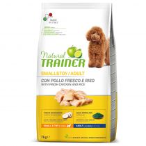 Сухий корм Trainer Natural Super Premium для дорослих собак малих порід, свіжа курка, рис і алое вера, 7 кг