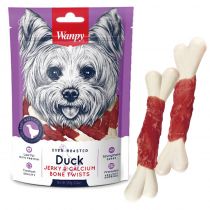 Ласощі Wanpy Duck Jerky&Calcium Bone Twists кістка з в'яленої качкою і кальцієм, для собак, 100 г