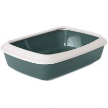 Лоток туалет з бортиком Savic Iriz Nordic Litter Tray для котів, сіро-зелений, 42×31×12.5 см