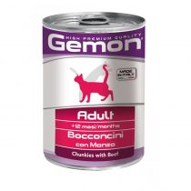 Консерви Gemon Cat Wet Adult для дорослих котів, шматочки в желе, з яловичиною, 415 г