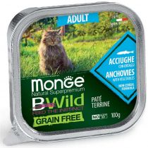 Консерви Monge Cat Be Wild Gr.Free Wet Adult для дорослих котів, паштет, анчоус з овочами, 100 г