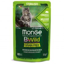 Вологий корм Monge Cat Be Wild Gr.Free для стерилізованих котів, м'ясо дикого кабана з овочами, 85 г