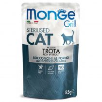 Вологий корм Monge Cat Grill Sterilised для стерилізованих котів, запечені шматочки в соусі, з фореллю, 85 г