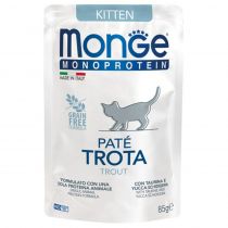 Вологий корм Monge Cat Monoprotein Kitten для кошенят, паштет, з фореллю, 85 г