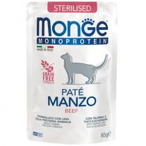 Вологий корм Monge Cat Monoprotein Sterilised для стерилізованих котів, паштет, з яловичиною, 85 г