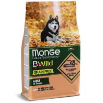 Сухий беззерновий корм Monge Dog Be Wild Gr.Free для собак, з лососем, 2.5 кг