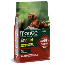 Сухий беззерновий корм Monge Dog Be Wild Gr.Free для собак, з ягням, 2.5 кг