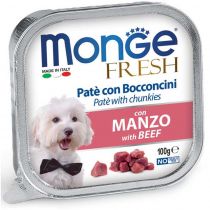 Консерви Monge Dog Fresh для собак, паштет, зі свіжою яловичиною, 100 г