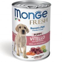 Консерви Monge Dog Fresh Puppy для цуценят, паштет, зі свіжою телятиною та овочами, 400 г
