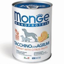 Консерви Monge Dog Fruit Monoprotein для собак, паштет, індичка з цитрусами, 400 г