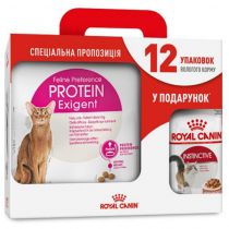 Сухий корм Royal Canin Exigent Protein для котів вибагливих до складу продукту, 4 кг + 12 паучів у подарунок