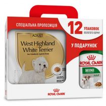 Сухий корм Royal Canin West Highland White Terrier Adult для вест хайленд уайт тер'єрів, 3 кг + 12 паучів у подарунок