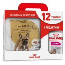 Сухий корм Royal Canin French Bulldog Adult для французького бульдога, 3 кг + 12 паучів у подарунок