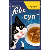 Вологий корм Purina Felix Soup для котів, суп з куркою, 48 г