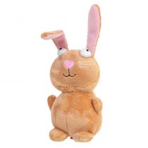 М'яка іграшка GiGwi Plush, для собак, плюшевий кролик, з пищалкою, 16 см