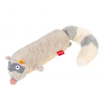 М'яка іграшка GiGwi Plush, для собак, плюшевий єнот, з пищалкою, текстиль, 17 см