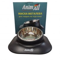 Миска на підставці AnimAll для собак, металева, 420 мл