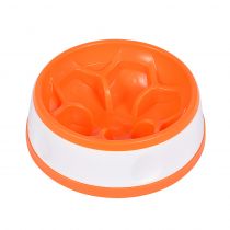 Миска-квітка AnimAll для повільного годування, кругла, 300 мл, оранжево-біла