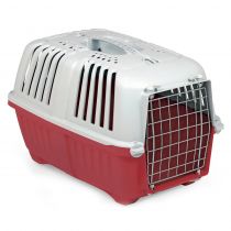 Переноска MPS Pratiko 2 для котів та собак до 10 кг, з металевими дверцятами, червона, 55×36×36 см