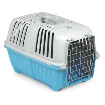Переноска MPS Pratiko 2 для котів та собак до 10 кг, з металевими дверцятами, блакитна, 55×36×36 см