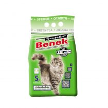 Бентонітовий наповнювач Super Benek Optimum для котячого туалету, з ароматом зеленого чаю, 5 л