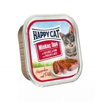 Консерви Happy Cat Duo Geflugel&Rind для котів, паштет в соусі з птахом та яловичиною, 100 г