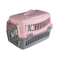 Переноска AnimAll CNR-102 для кошек и собак, серо-розовая, 48.5×32.5×32.5 см