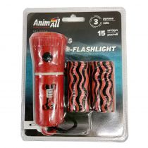 Диспенсер-фонарик AnimAll со сменными пакетами, красный