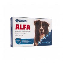 Краплі Vitomax ALFA протипаразитарні, для собак вагою від 10 до 25 кг, 3.6 мл, 3 піпетки