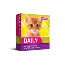 Профілактичні вітаміни Vitomax Daily для кошенят, 50 г, 100 табл.