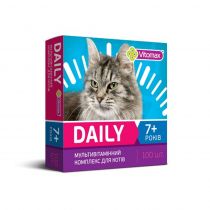 Профілактичні вітаміни Vitomax Daily для котів старше 7 років, 50 г, 100 табл.