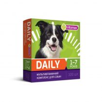 Профілактичні вітаміни Vitomax Daily для собак, від 1 до 7 років, 100 г, 100 табл.