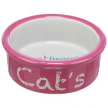 Миска Trixie Ceramic Bowl для котів, діаметр 12 см, 300 мл, рожева/світло-сіра