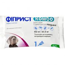 Краплі KRKA Фіприст комбо від бліх та кліщів для собак вагою 40-60 кг, 4.02 мл, ціна за 1 піпетку