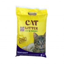Бентонітовий наповнювач Cat Litter для домашніх тварин, середня фракція (1.5-3.5 мм), 5 кг