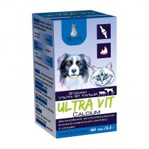 Вітамінно-мінеральний комплекс Modes Ultra Vit Calcium з кальцієм, для собак та котів, 140 табл