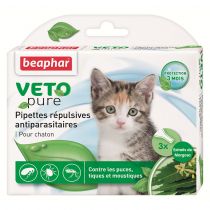 Краплі Beaphar Veto Pure Spot on Kitten від бліх, кліщів та комарів для кошенят, біо натуральні, ціна за 1 піпетку