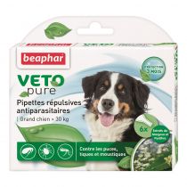 Краплі Beaphar Veto Pure Spot від бліх, кліщів та комарів для собак від 30 кг, біо натуральні, ціна за 1 піпетку