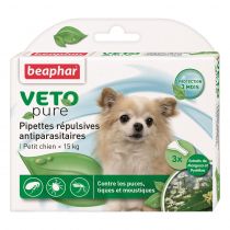 Краплі Beaphar Veto Pure Spot від бліх, кліщів та комарів для собак до 15 кг, біо натуральні, ціна за 1 піпетку
