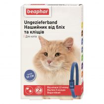Ошейник Beaphar Ungezieferband от блох и клещей для кошек, синий, 35 см