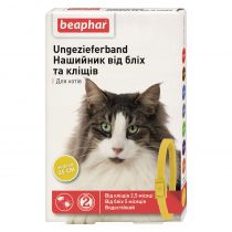 Ошейник Beaphar Ungezieferband от блох и клещей для кошек, желтый, 35 см