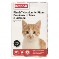 Ошейник Beaphar Flea&Tick Collar for Kitten от блох и клещей, для котят с 6 месяцев, черный, 35 см