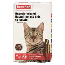 Ошейник Beaphar Ungezieferband от блох и клещей для кошек, коричнево-желтый, 35 см
