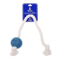 Іграшка Modes Denta м'яч міна з канатом для собак, розмір S, 6 см, блакитний