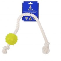Іграшка Modes Denta м'яч міна з канатом для собак, розмір S, 6 см, жовтий