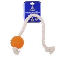 Іграшка Modes Denta м'яч міна з канатом для собак, розмір S, 6 см, помаранчевий