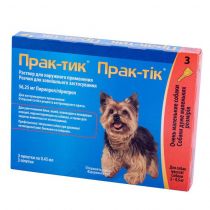 Краплі Elanco Prac-tic для боротьби з комахами та іксодовими кліщами для собак від 2 до 4.5 кг, ціна за 1 піпетку