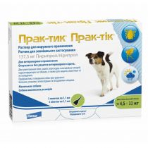 Краплі Elanco Prac-tic для боротьби з комахами та іксодовими кліщами для собак від 4.5 до 11 кг, ціна за 1 піпетку