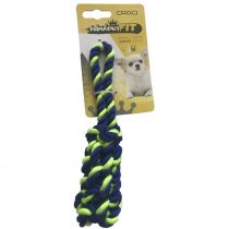 Игрушка Croci плетеная кость из каната для мелких собак, зеленая, 9 см